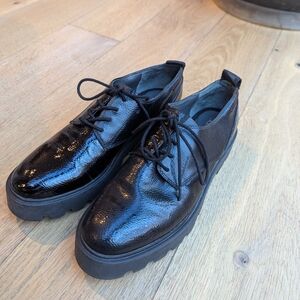 Franco Sarto Shiny Black Oxford Shoes